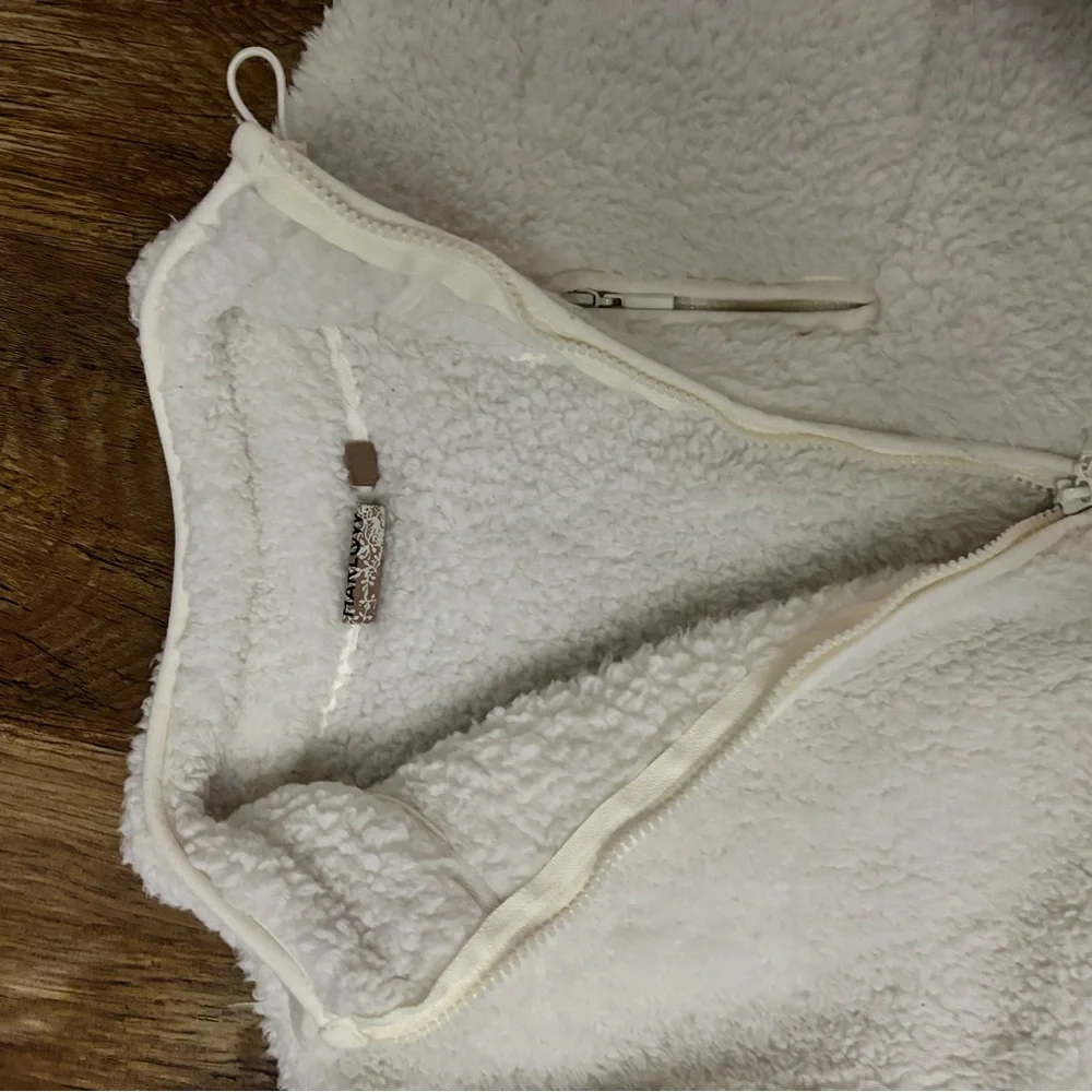 harlow white sherpa cinch waist quarter zip pullover size s - Picture 3 of 3